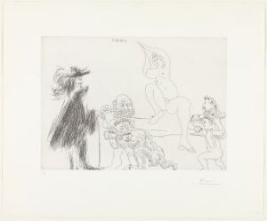  Etching by Pablo Picasso titled "Quatre portefa