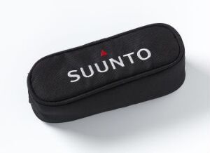 S A black, synthetic fiber case with the white 'SUUNTO' logo and red triangle logo on top, against a light gray background. The case is designed for functionality with a modern, industrial aesthetic.