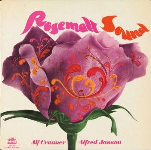  Album cover for "Rosemalt Sound" by Chris (Christopher John) White, featuring a stylized purple and pink rose with traditional Norwegian rosemaling patterns in orange and gold on the petals, with the title in a decorative script above and artist names below.