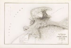  Fine art depiction of the topographic map "Topografisk kart over Bossekop i Finnmark" by Carl Bertil Lilliehöök, showcasing varying shades of gray lines and hatchings on off-white paper, representing the physical terrain and human-made features of a region in Finnmark.