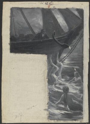  A monochrome oil painting by Wilhelm Peters featuring abstract shapes and movement in grayscale on the left with a portion of the raw beige canvas exposed on the right, displaying the artist's exploration of form, light, and the materiality of the canvas itself.