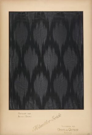  A pattern of dark, hourglass-like shapes on a deep blue or black background, presented on a page with "Plate IV" at the top left and descriptive text underneath, indicating an artistic or reference work.