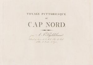  Title page of an antique publication with the title "VOYAGE PITTORESQUE AU CAP NORD" printed in bold classical font, followed by additional text "par A. de s***llannd (a Lausanne) en l'an 1802" in a smaller cursive font on an off-white paper background.