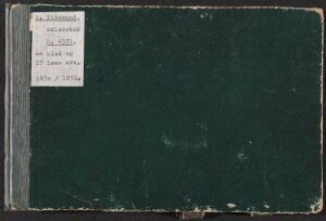  An image of an old, dark green sketchbook titled "Skissebok V" with a white, handwritten label on its cover, showing signs of wear and frayed edges, suggesting frequent use and age. Artist's name is unknown.