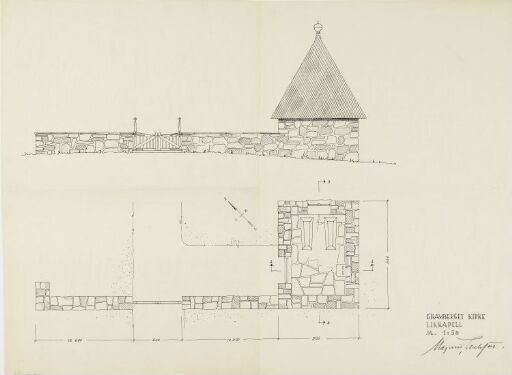 Gravberget kirke. Oppriss og plan