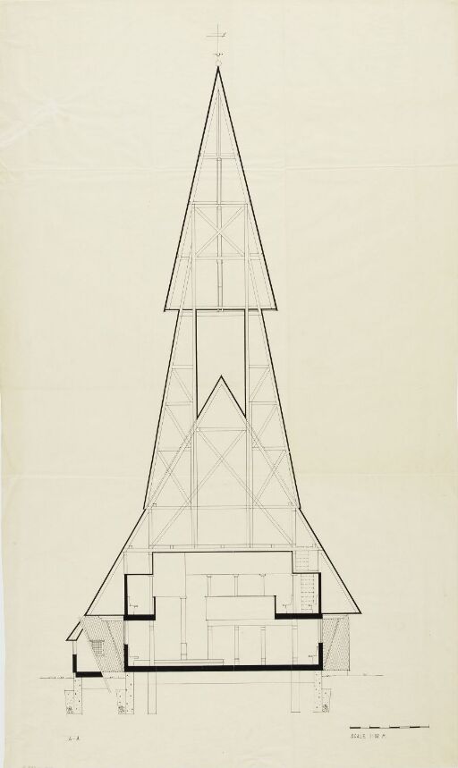 Gravberget kirke, snitt