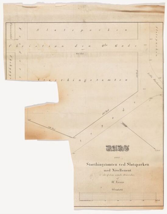 Kart over Stortingstomt ved Slottsparken