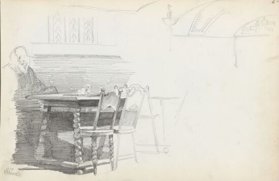 Mannsfigur i interiør