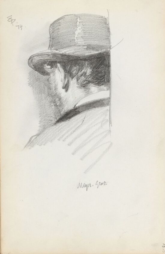 Mannsportrett sett bakfra