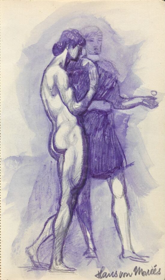 Figurer fra Hans von Marées' "Die Werbung"