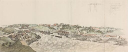 Sarpsfossen med Hafslund; skisser av vannrenne