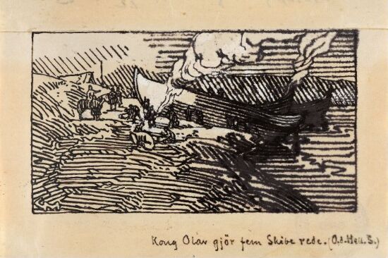 Kong Olav gjør seg ferdig med fem skip