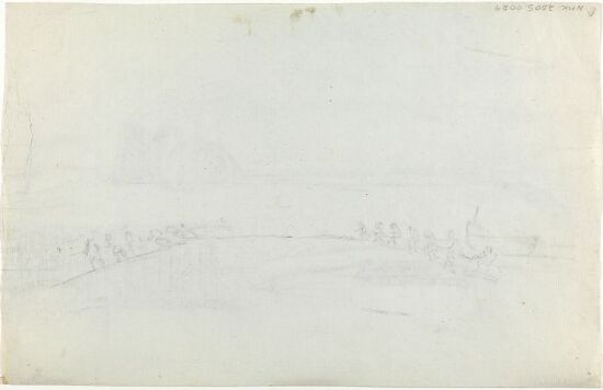 Fiskere haler båt i land ved Napoli