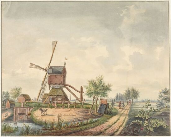 Landskap med vindmølle