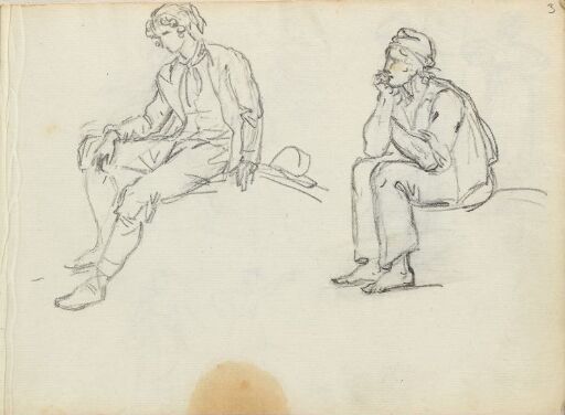 Figure Studies; Two Seated Men