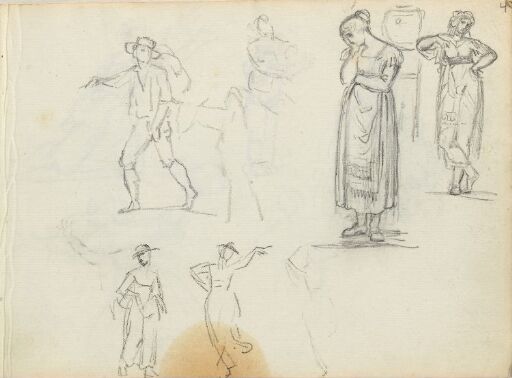 Figure Studies; Striding, Standing and Dancing Figures