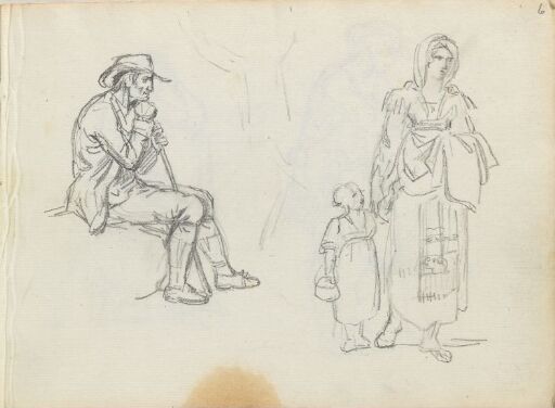 Figure Studies; Seated Man and Woman with Child