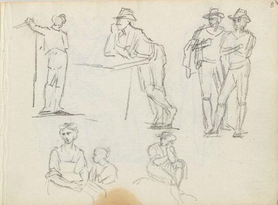 Figurstudier; diverse positurer