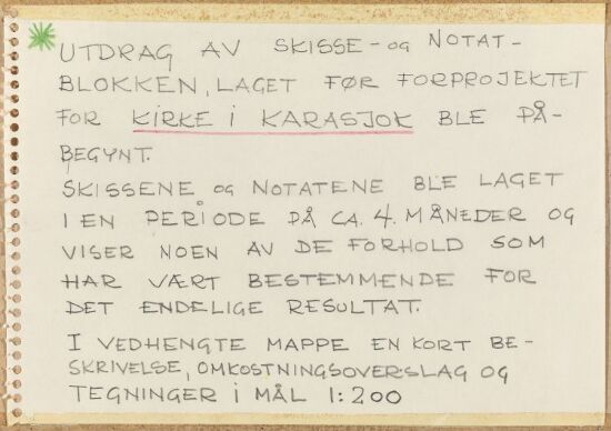 Utkast til kirke i Karasjok