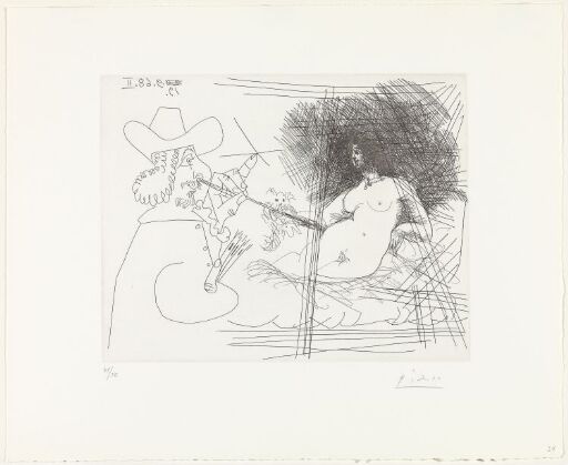Kunstner maler en venus med liten hund