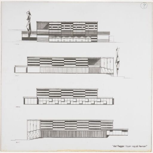 Paviljong ved verdensutstillingen i Brüssel, fasadeoppriss