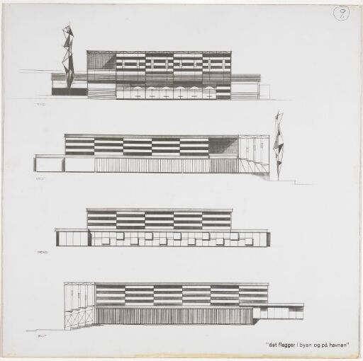 Paviljong ved verdensutstillingen i Brüssel, fasadeoppriss