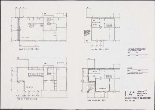 Boligdirektoratets typetegning nr. 114, planer