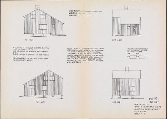 Boligdirektoratets typetegning nr. 93, fasader