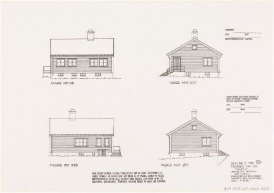 Boligdirektoratets typetegning nr. 10, fasader