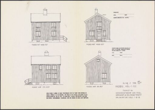 Boligdirektoratets typetegning nr. 15, fasader