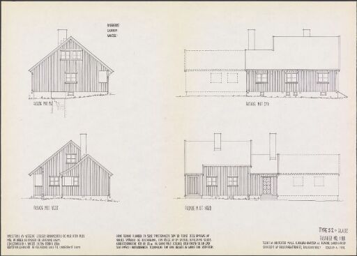 Boligdirektoratets typetegning nr. 52, fasadeoppriss