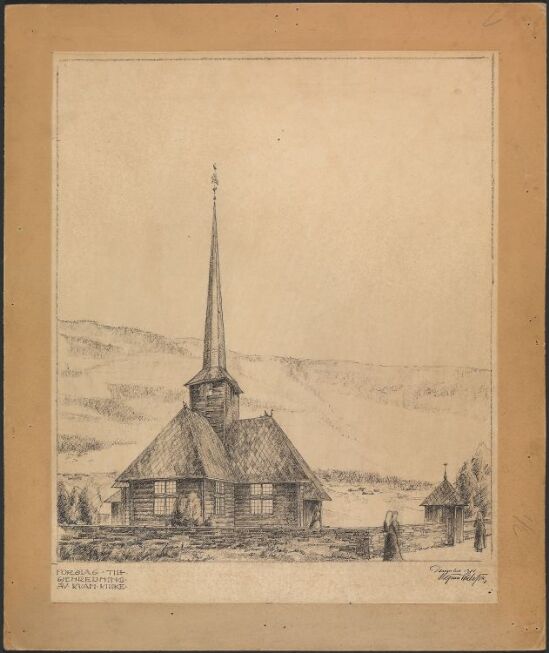 Forslag til gjenreisning av Kvam kirke