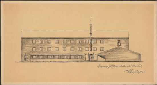 Tegning til Herredshus på Vinstra