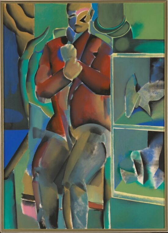 Sittende - lukket - blått