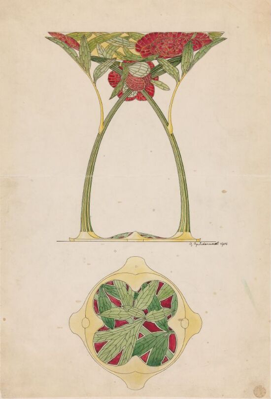 Tegning til peonvase