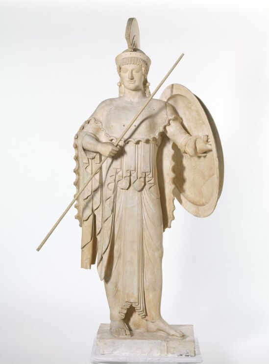 Pediment figure from the sculpture group Athena in Battle between Greeks and Trojans