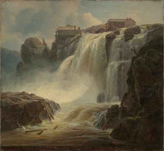 The Waterfall "Haugsfossen" at Modum in Norwegen