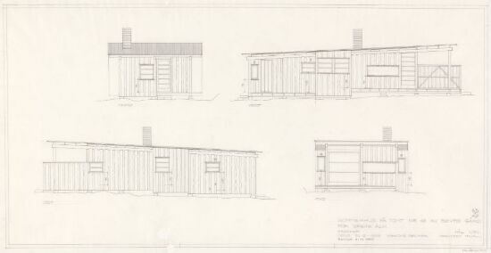 Sommerhus for Grethe Alm. Fasadetegning