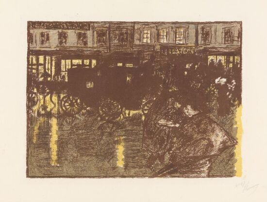 Gate om kvelden. Regn