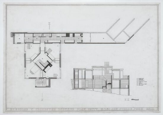 Villa C. Bødtker. Plan og snitt