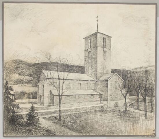 Forslag nummer tre til utforming av kirke i Volda