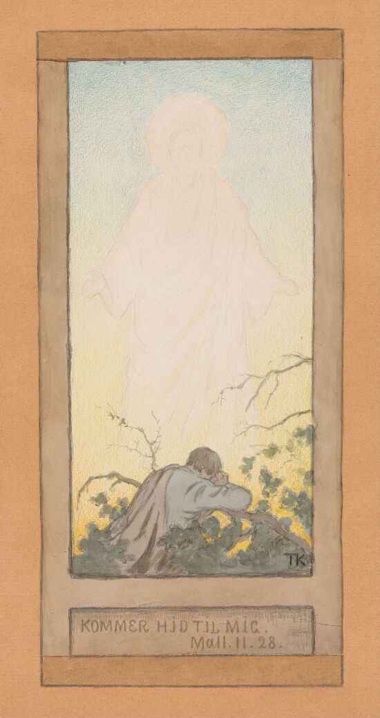 Knelende mann. Forarbeid til altertavle