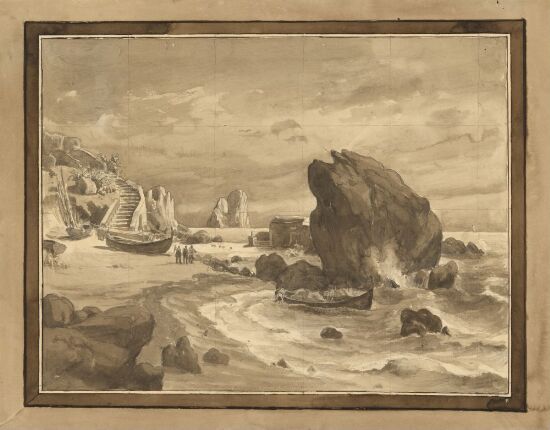 Steinet strand på Capri