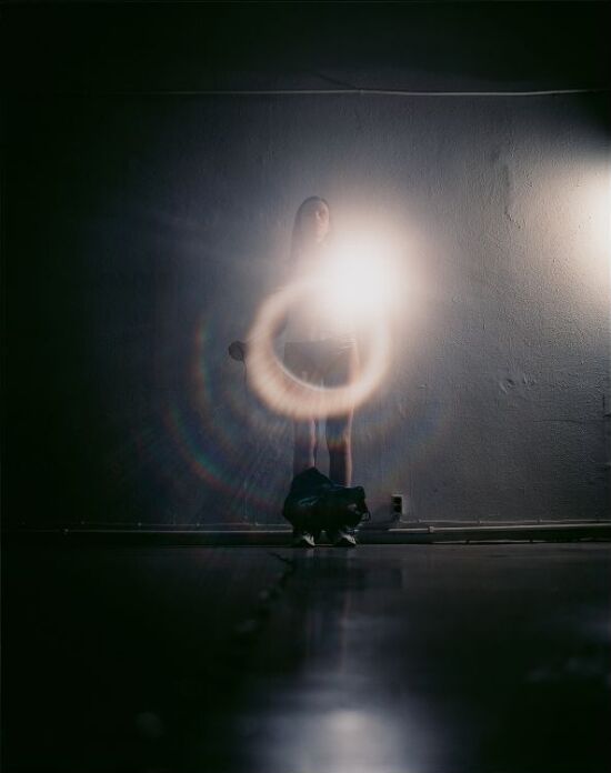 Self-Portrait in Studio with Flash Light and Pulled Down Pants