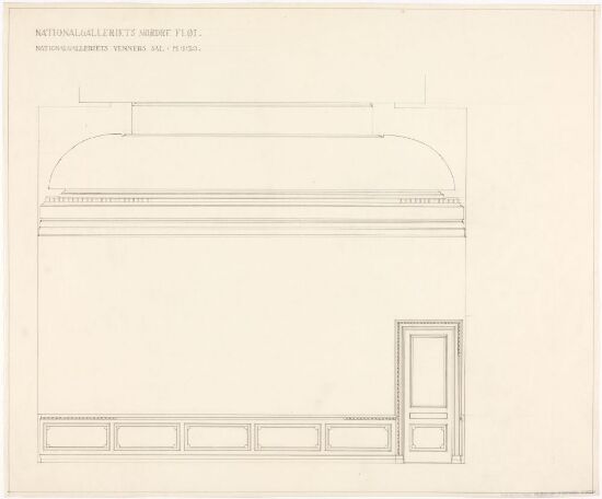Utkast til sørvegg i Nasjonalgalleriets venners sal