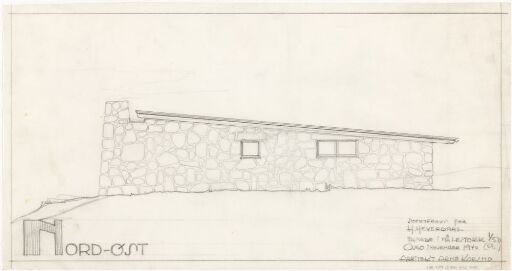 Sommerhus for Heyerdahl. Fasade mot nord-øst
