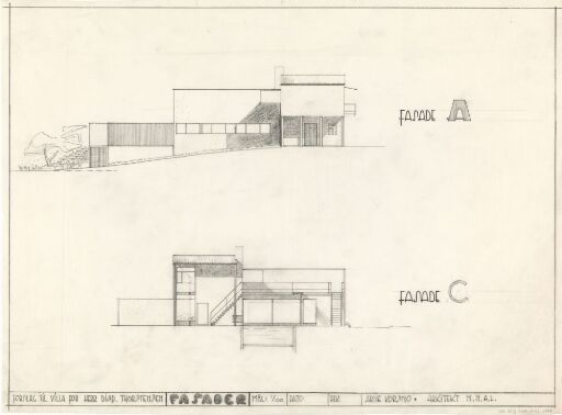 Forslag til hus for Thorstensen. Fasader