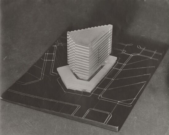 Tostrupgården - modell av forslag til ny bygning