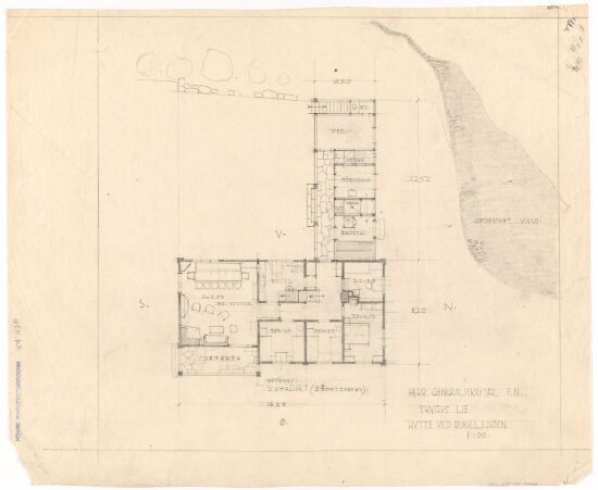 Cabin for Trygve Lie, plan of ground floor