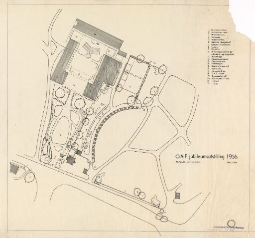 O.A.F. jubileumsutstilling 1956, situasjonsplan